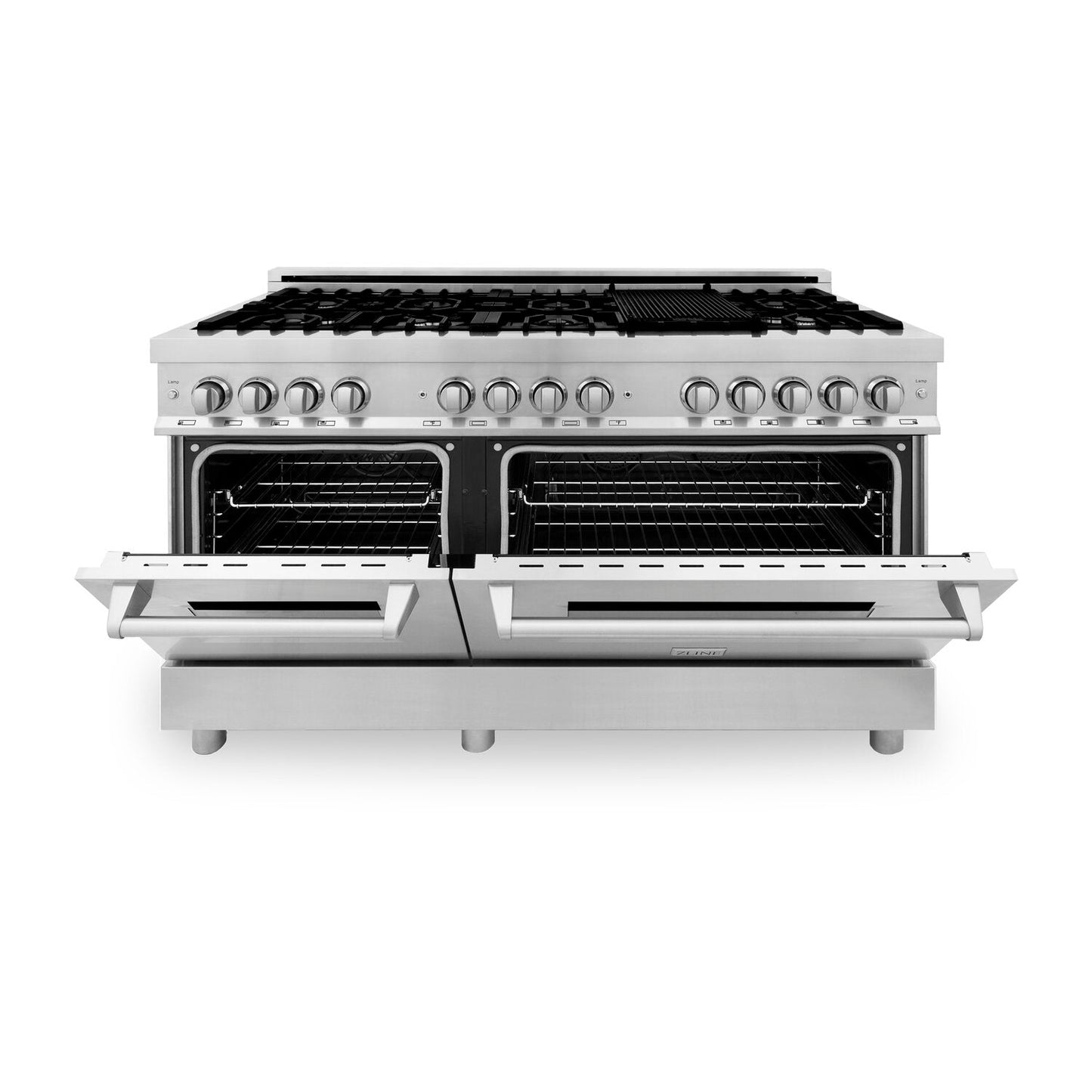 ZLINE Professional 60" Stainless Steel 6.0 cu. ft. Dual Fuel 9 Gas Burner Electric Oven Range