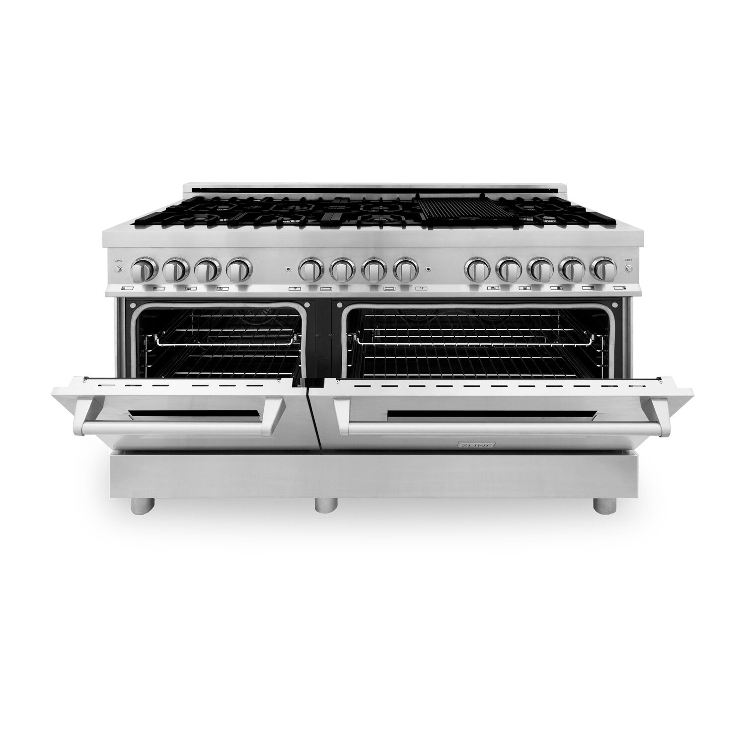 ZLINE Professional 60" Stainless Steel 6.0 cu. ft. Dual Fuel 9 Gas Burner Electric Oven Range