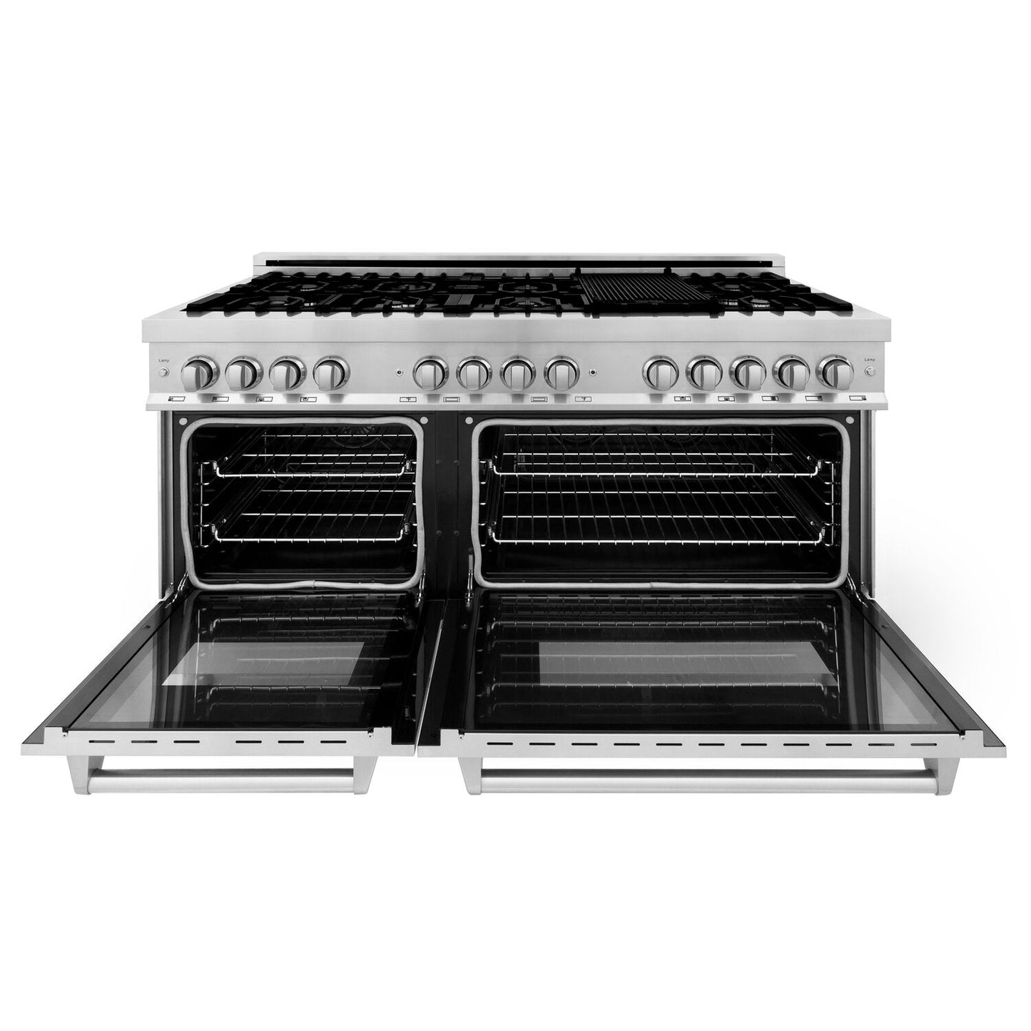 ZLINE Professional 60" Stainless Steel 6.0 cu. ft. Dual Fuel 9 Gas Burner Electric Oven Range