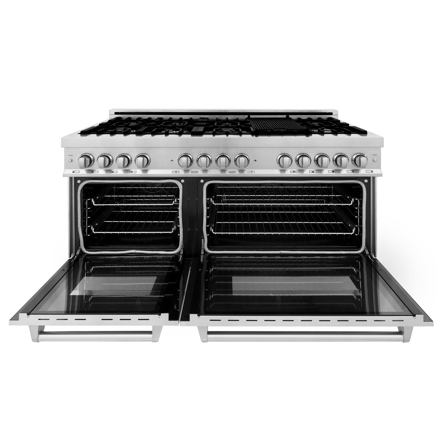 ZLINE Professional 60" Stainless Steel 6.0 cu. ft. Dual Fuel 9 Gas Burner Electric Oven Range