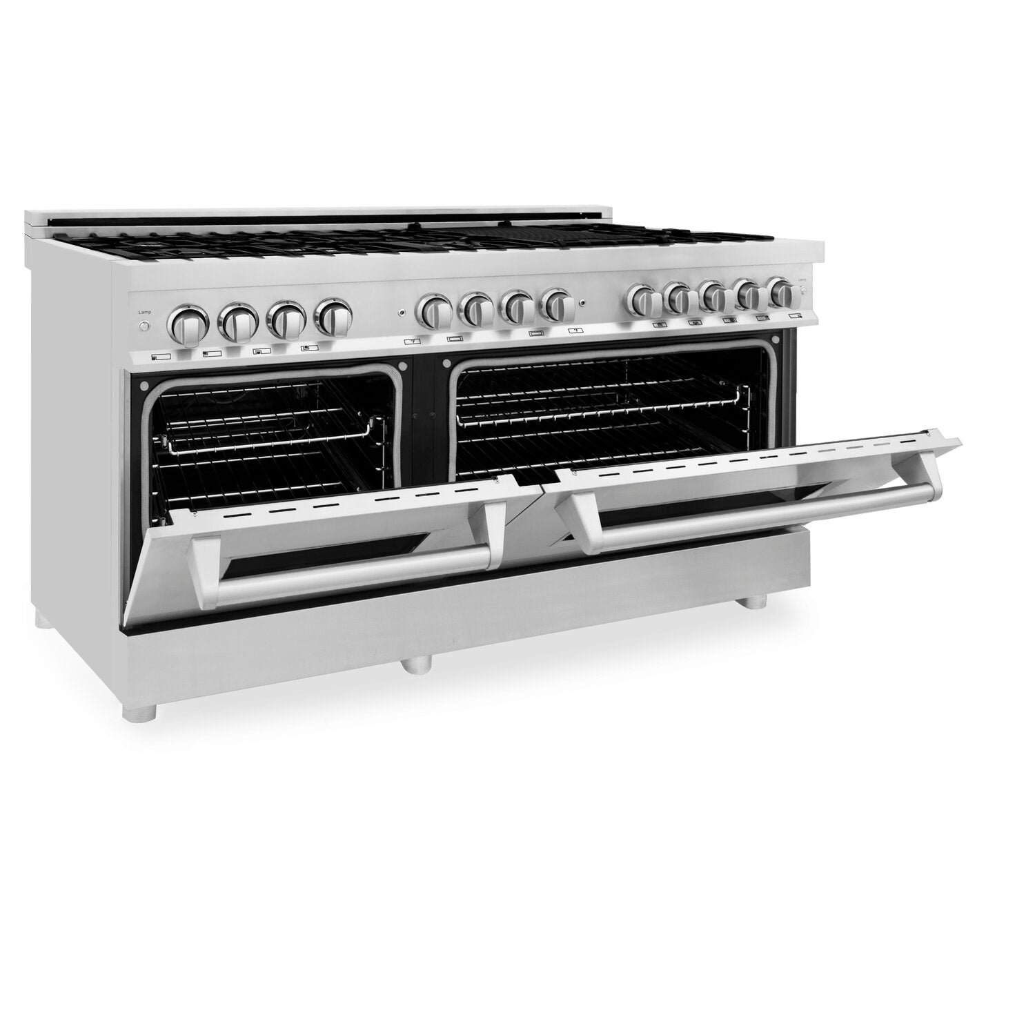 ZLINE Professional 60" Stainless Steel 6.0 cu. ft. Dual Fuel 9 Gas Burner Electric Oven Range