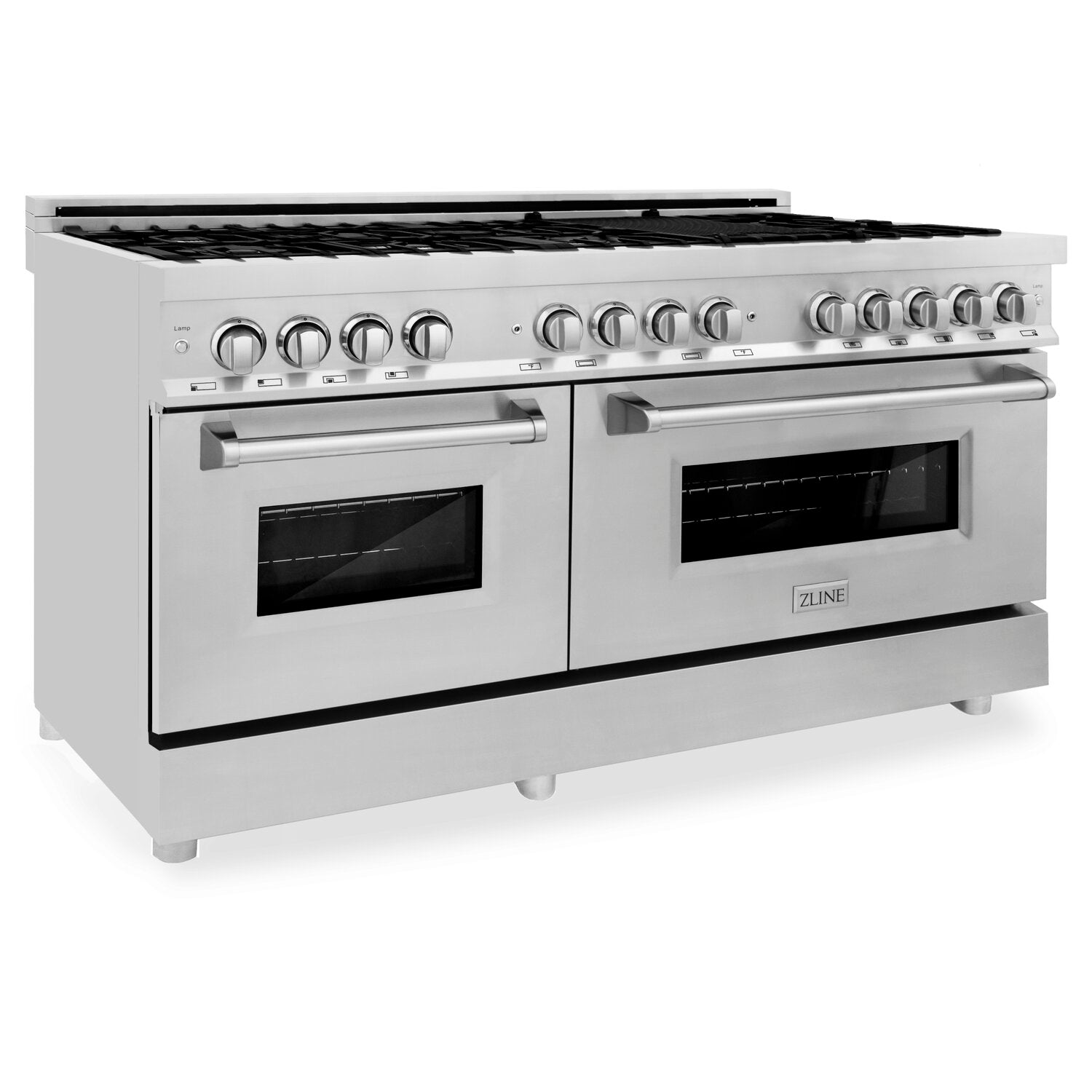 ZLINE Professional 60" Stainless Steel 6.0 cu. ft. Dual Fuel 9 Gas Burner Electric Oven Range