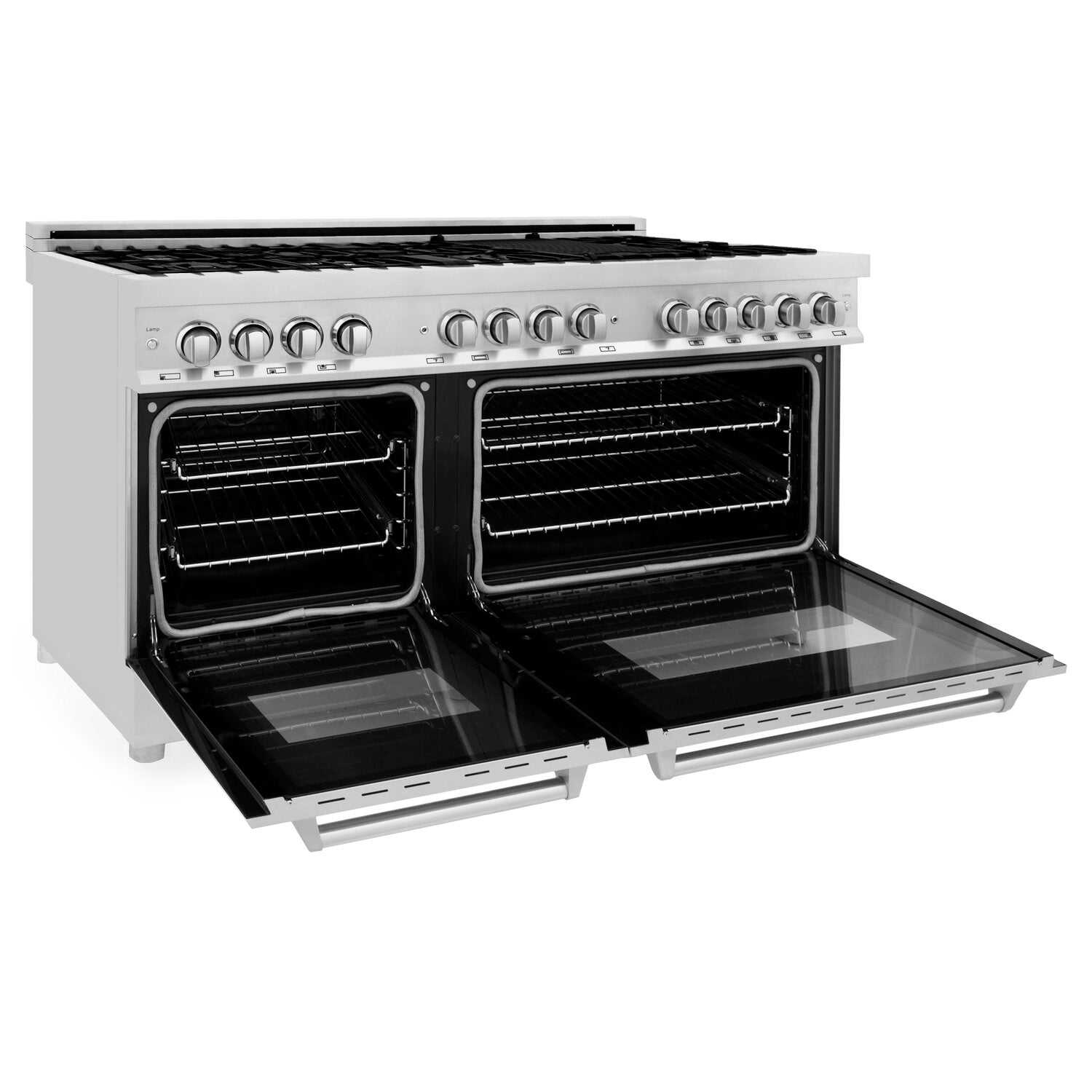 ZLINE Professional 60" Stainless Steel 6.0 cu. ft. Dual Fuel 9 Gas Burner Electric Oven Range