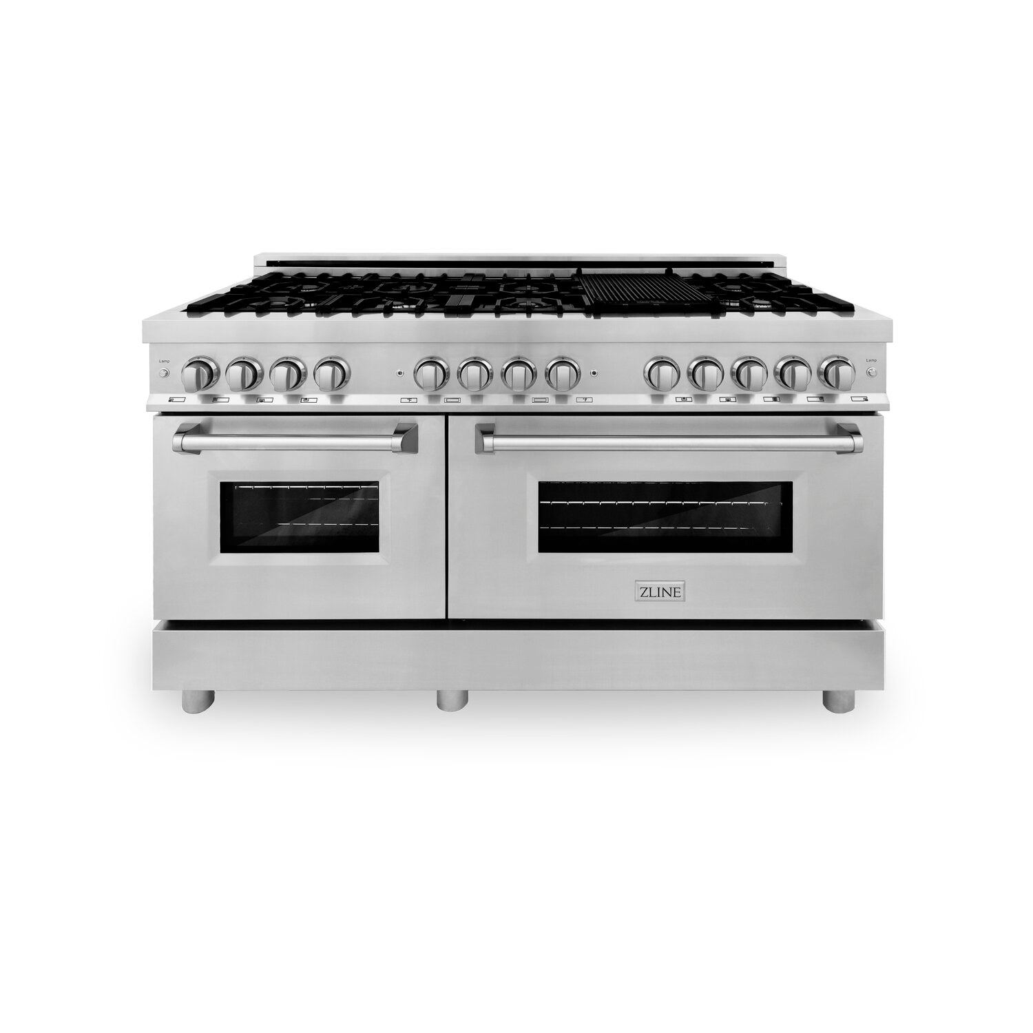 ZLINE Professional 60" Stainless Steel 6.0 cu. ft. Dual Fuel 9 Gas Burner Electric Oven Range