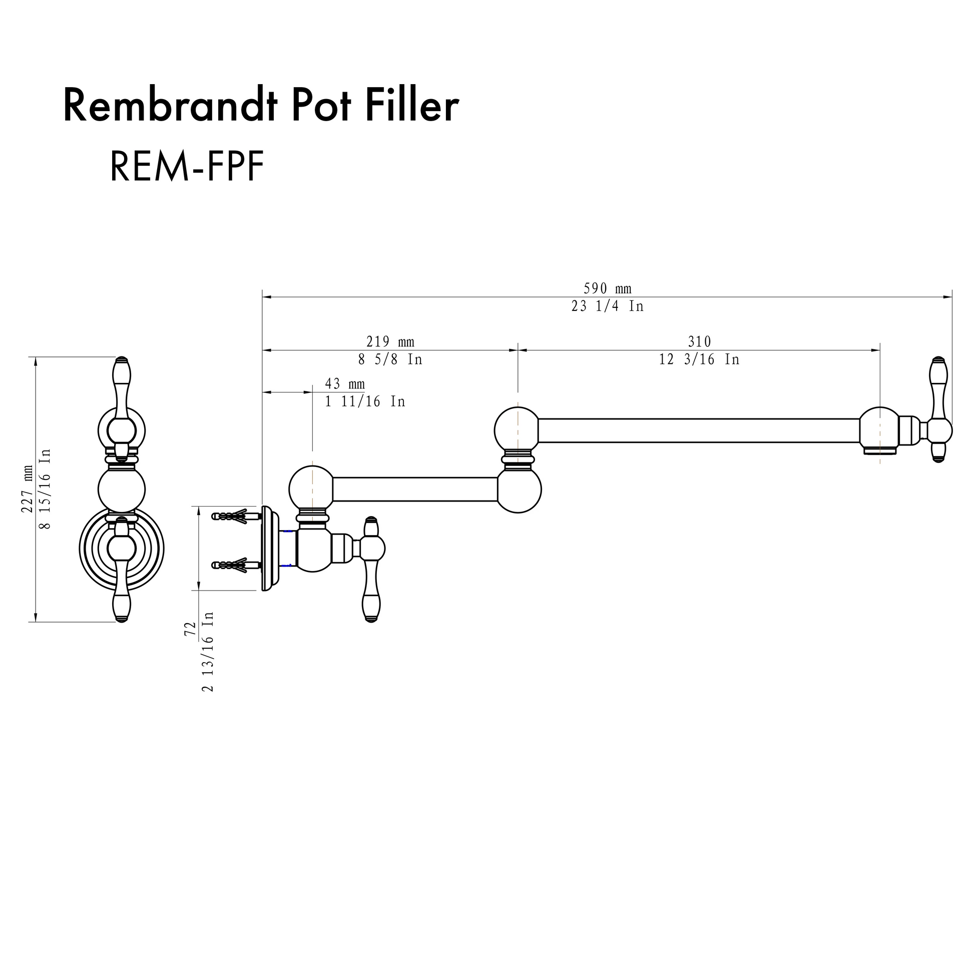 ZLINE Rembrandt Brushed Nickel Pot Filler