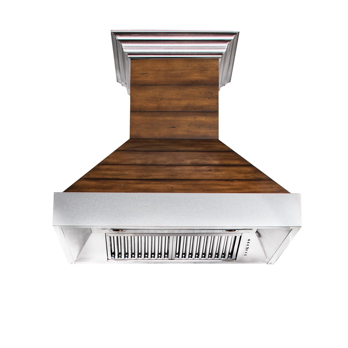 ZLINE Shiplap 30" Wooden Wall Range Hood With Stainless Steel Accents