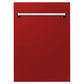 ZLINE Tallac 18" Red Gloss Top Control Tall Tub Dishwasher With Stainless Steel Tub and 3rd Rack