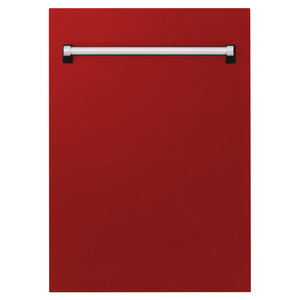 ZLINE Tallac 18" Red Gloss Top Control Tall Tub Dishwasher With Stainless Steel Tub and 3rd Rack