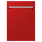 ZLINE Tallac 18" Red Matte Top Control Tall Tub Dishwasher With Stainless Steel Tub and 3rd Rack