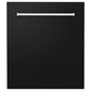 ZLINE Tallac 24" Black Matte Top Control Tall Tub Dishwasher With Stainless Steel Tub and 3rd Rack