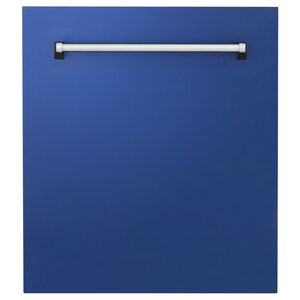 ZLINE Tallac 24" Blue Matte Top Control Tall Tub Dishwasher With Stainless Steel Tub and 3rd Rack