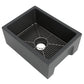 ZLINE Venice 24" Farmhouse Reversible Charcoal Fireclay Sink With Utility Rack and Basket Strainer
