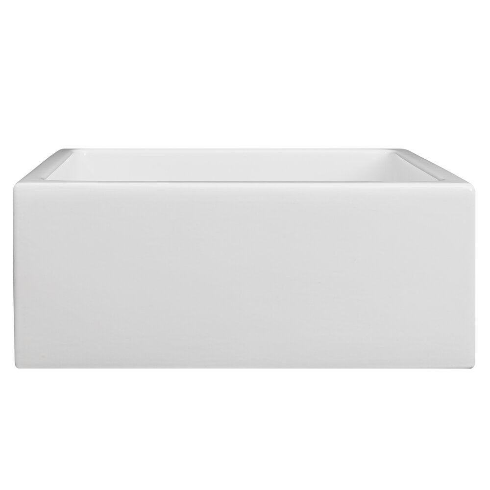 ZLINE Venice 24" Farmhouse Reversible White Gloss Fireclay Sink With Utility Rack and Basket Strainer