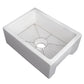 ZLINE Venice 24" Farmhouse Reversible White Matte Fireclay Sink With Utility Rack and Basket Strainer