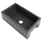 ZLINE Venice 30" Farmhouse Reversible Charcoal Fireclay Sink With Utility Rack and Basket Strainer