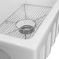 ZLINE Venice 30" Farmhouse Reversible White Gloss Fireclay Sink With Utility Rack and Basket Strainer