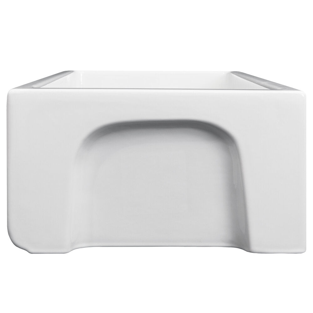 ZLINE Venice 30" Farmhouse Reversible White Gloss Fireclay Sink With Utility Rack and Basket Strainer