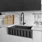 ZLINE Venice 33" Farmhouse Reversible Charcoal Fireclay Sink With Utility Rack and Basket Strainer