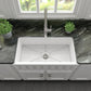 ZLINE Venice 33" Farmhouse Reversible White Matte Fireclay Sink With Utility Rack and Basket Strainer