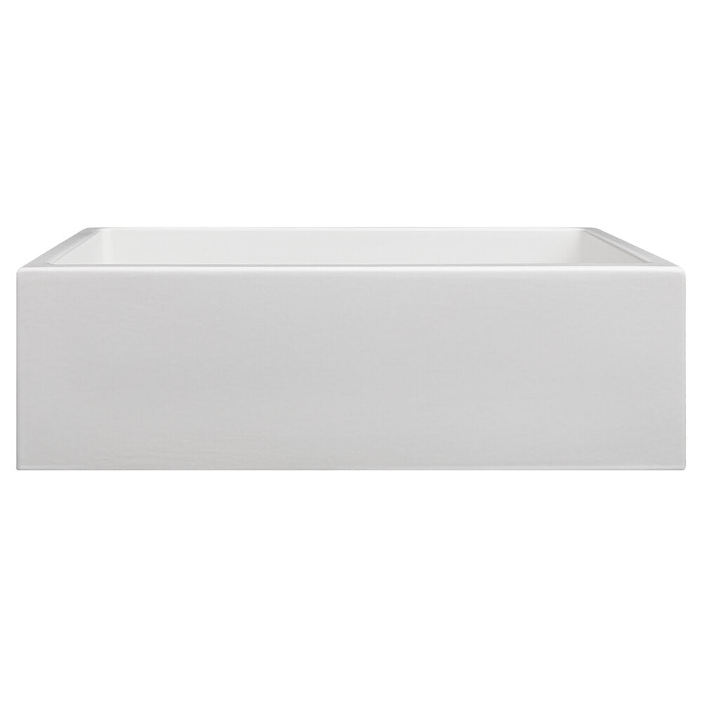 ZLINE Venice 33" Farmhouse Reversible White Matte Fireclay Sink With Utility Rack and Basket Strainer