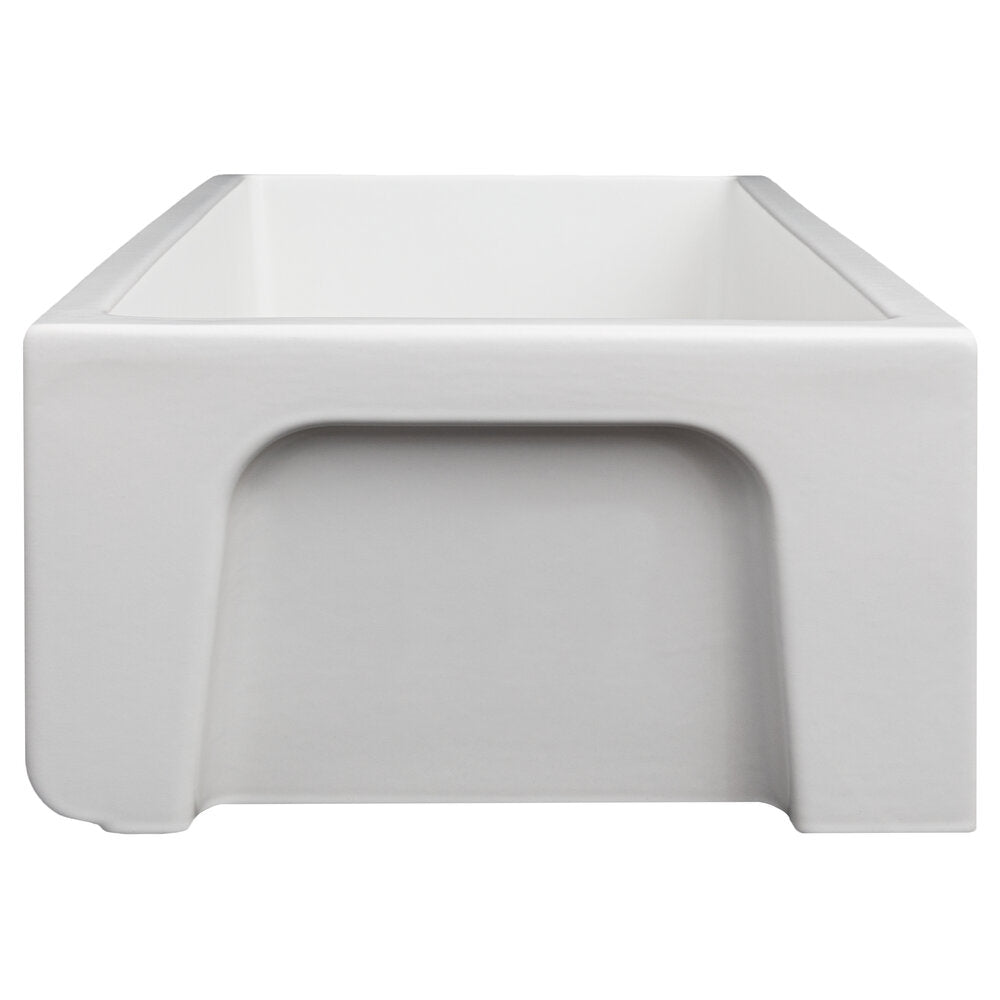 ZLINE Venice 33" Farmhouse Reversible White Matte Fireclay Sink With Utility Rack and Basket Strainer