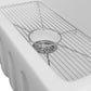 ZLINE Venice 36" Farmhouse Reversible White Gloss Fireclay Sink With Utility Rack and Basket Strainer