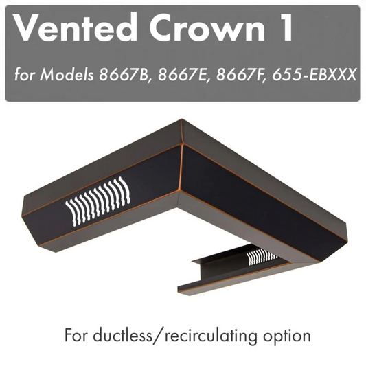 ZLINE Vented Crown Molding Profile 1 for Wall Mount Range Hood (8667B)