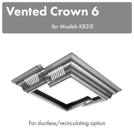 ZLINE Vented Crown Molding Profile 6 for Island Mount Range Hood in DuraSnow Stainless Steel (CM6V-KB2iS)
