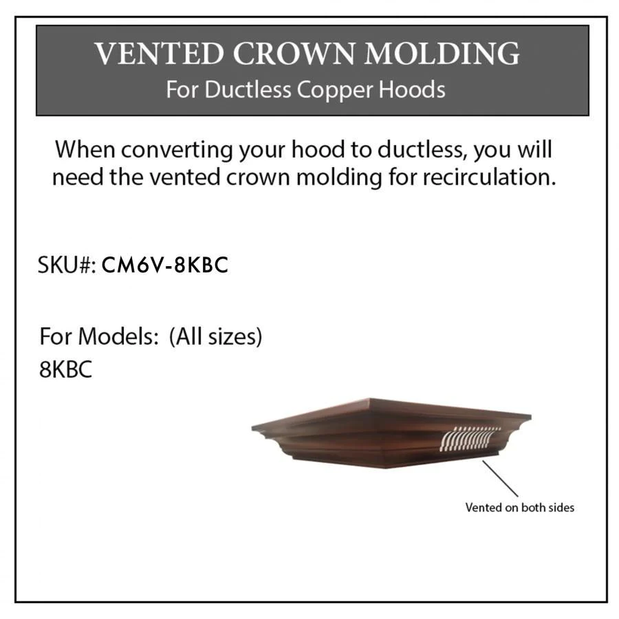 ZLINE Vented Crown Molding Profile 6 for Wall Mount Range Hood (CM6V-8KBC)