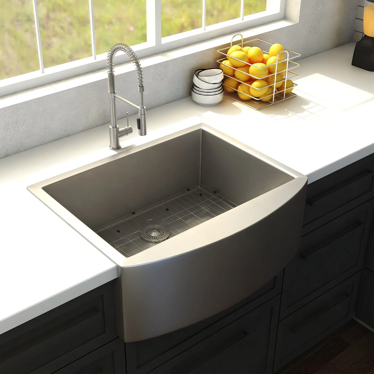 ZLINE Zermatt 30" DuraSnow Stainless Steel Farmhouse Undermount Single Bowl Sink