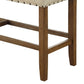 Benzara BM131238 Sania Rustic Counter Height Bench In Ivory Linen