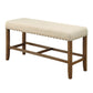 Benzara BM131238 Sania Rustic Counter Height Bench In Ivory Linen