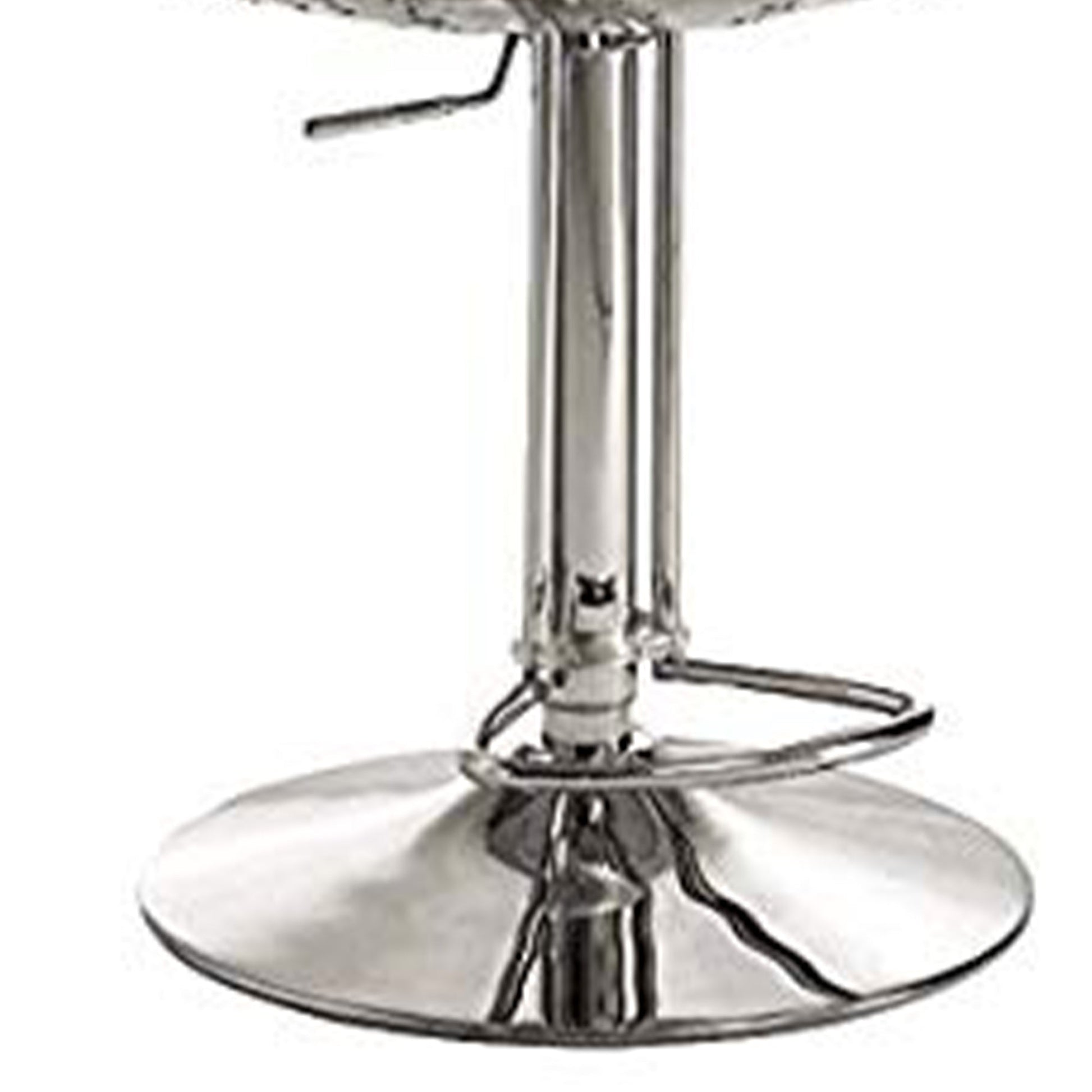 Benzara BM157314 Vintage Brown & Silver Comfy Adjustable Stool With Swivel