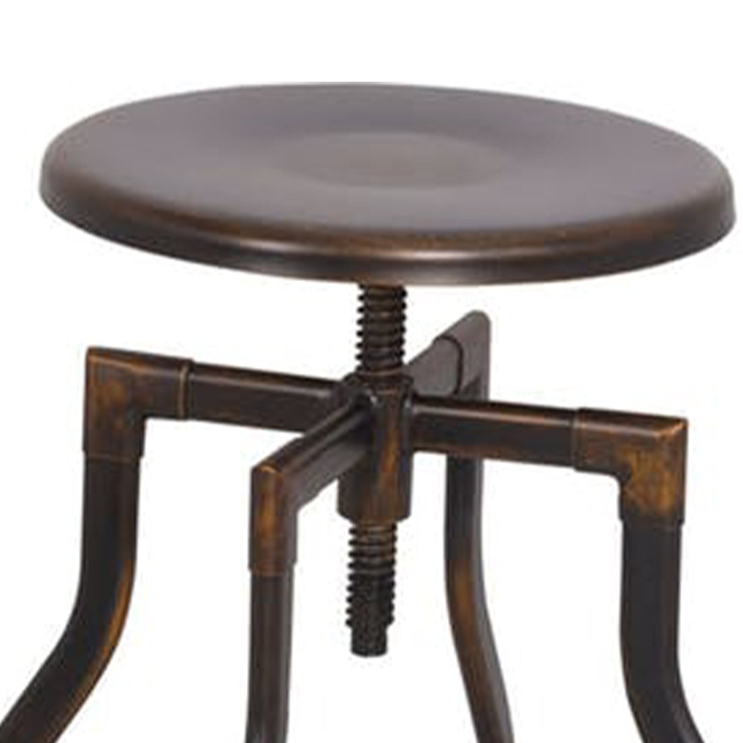 Benzara BM157317 Antique Copper Adjustable Stool With Swivel