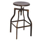 Benzara BM157317 Antique Copper Adjustable Stool With Swivel