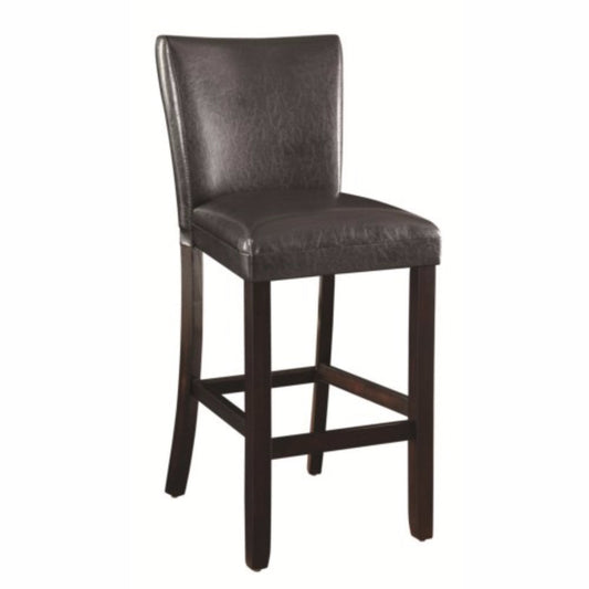 Benzara BM160757 29" Cappuccino Brown, Black Wood Bar Stool, Set of 2