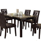 Benzara BM171261 Brown Slick Finish Faux Marble & Pine Wood Dining Table