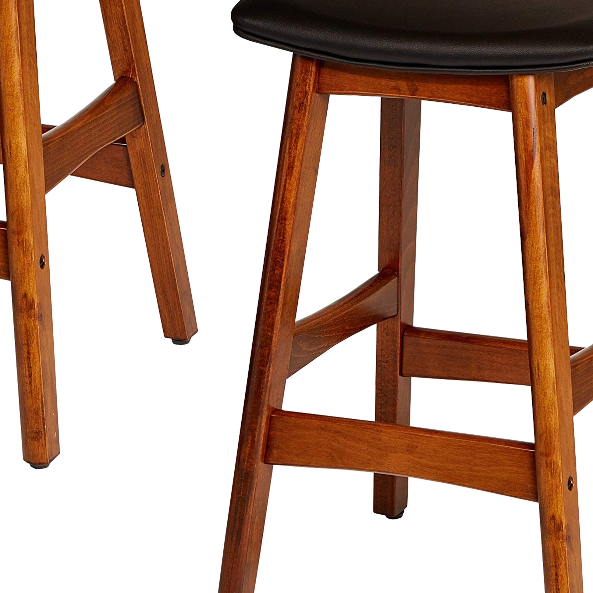 Benzara BM174383 Black And Brown Wooden Counter Height Stool, Set of 2