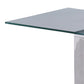 Benzara BM229541 22" Silver Metal X Frame Glass Top Side Table