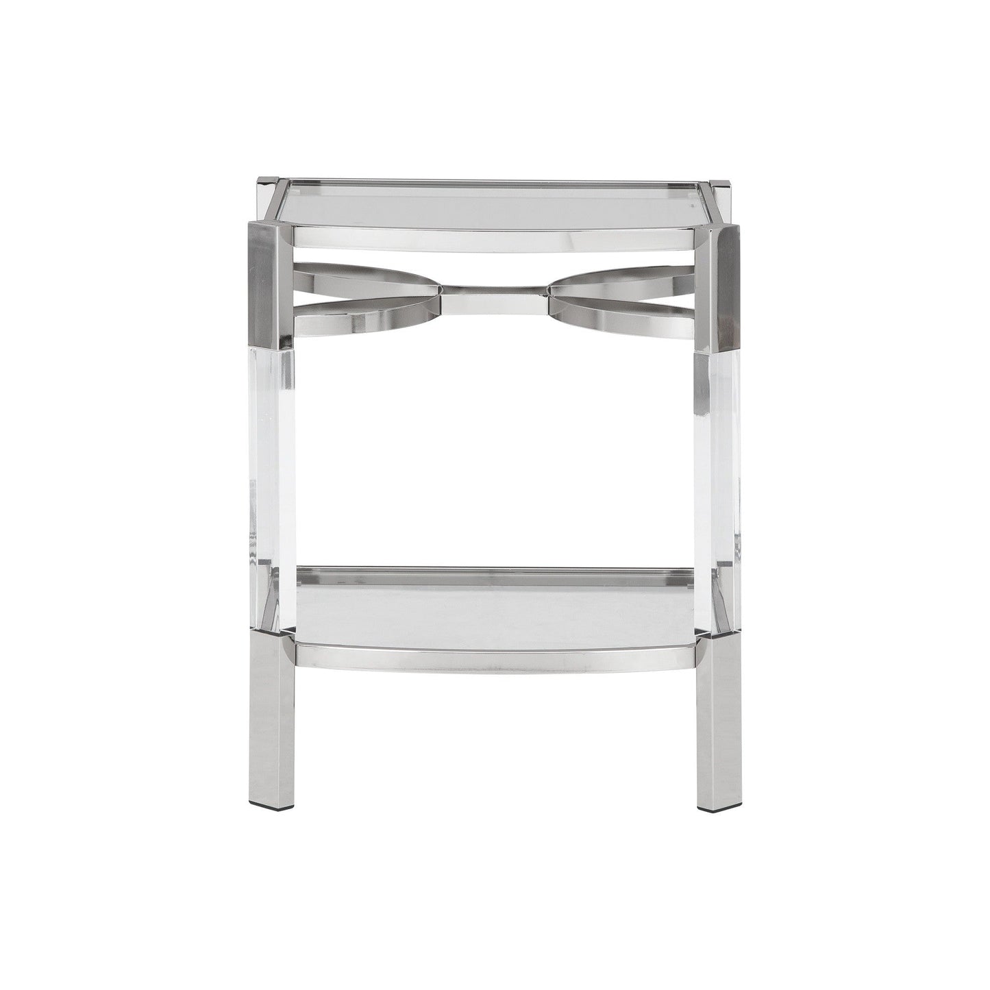 Benzara BM231375 26" Silver and Clear Metal and Acrylic Accent Table