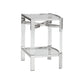 Benzara BM231375 26" Silver and Clear Metal and Acrylic Accent Table