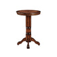 Benzara BM274271 Ava 42" Brown Sunburst Carved Pedestal Wood Pub Bar Table