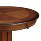 Benzara BM274271 Ava 42" Brown Sunburst Carved Pedestal Wood Pub Bar Table