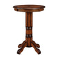 Benzara BM274271 Ava 42" Brown Sunburst Carved Pedestal Wood Pub Bar Table