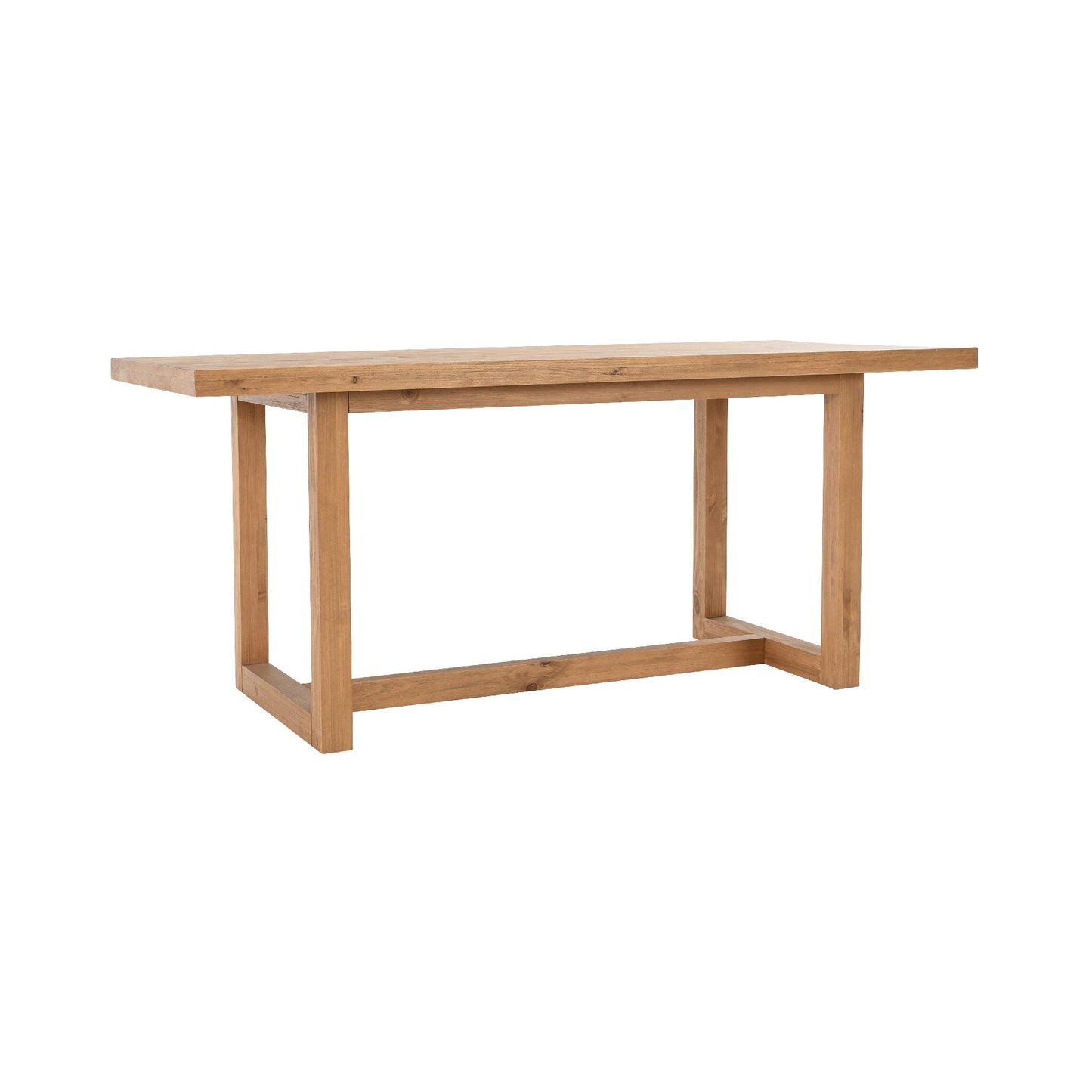 Benzara BM276975 Jax 70" Handcrafted Natural Brown Pine Wood 6-Seater Dining Table