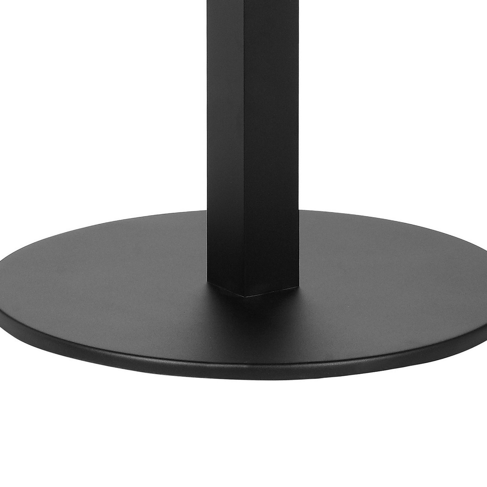 Benzara BM287780 Keli 35" Round Dining Table With Black Aluminum Frame and Foldable Design