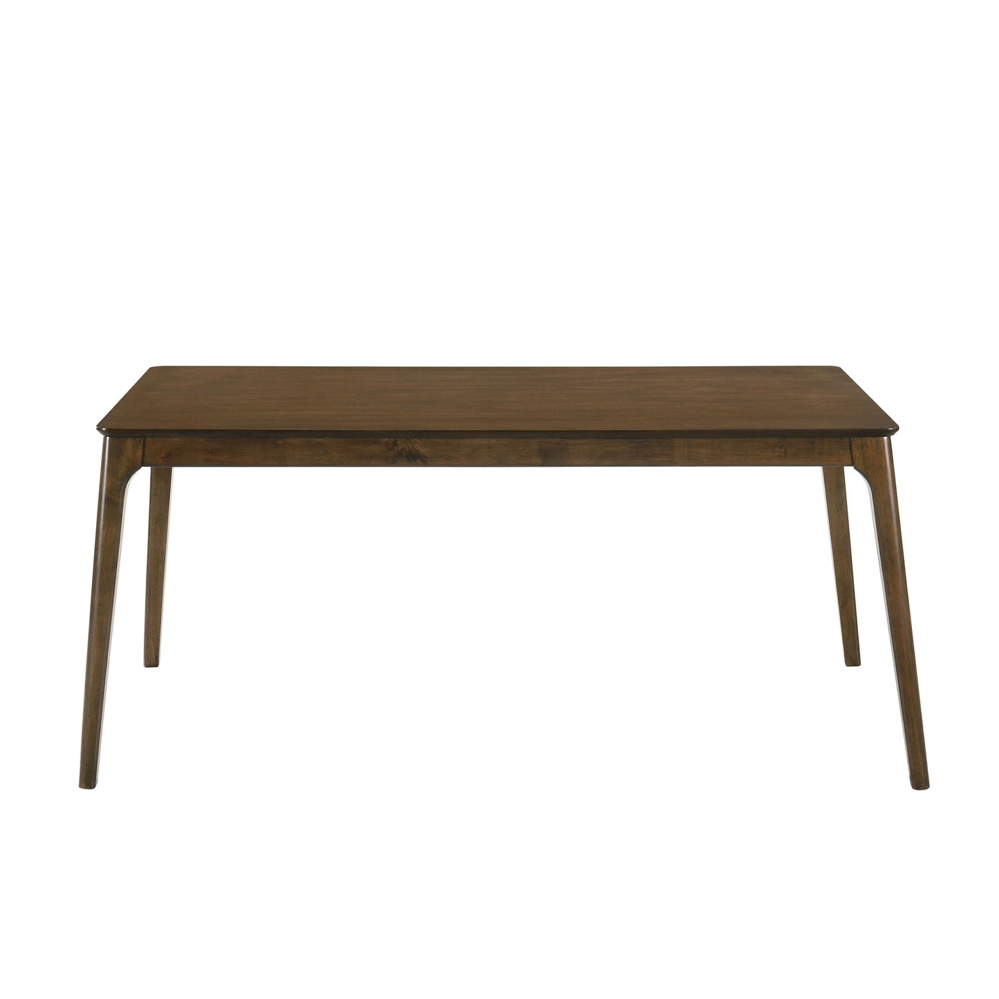 Benzara BM288004 Nick 66" Modern Dining Table With Walnut Brown Finish, Rubberwood, and Angled Legs