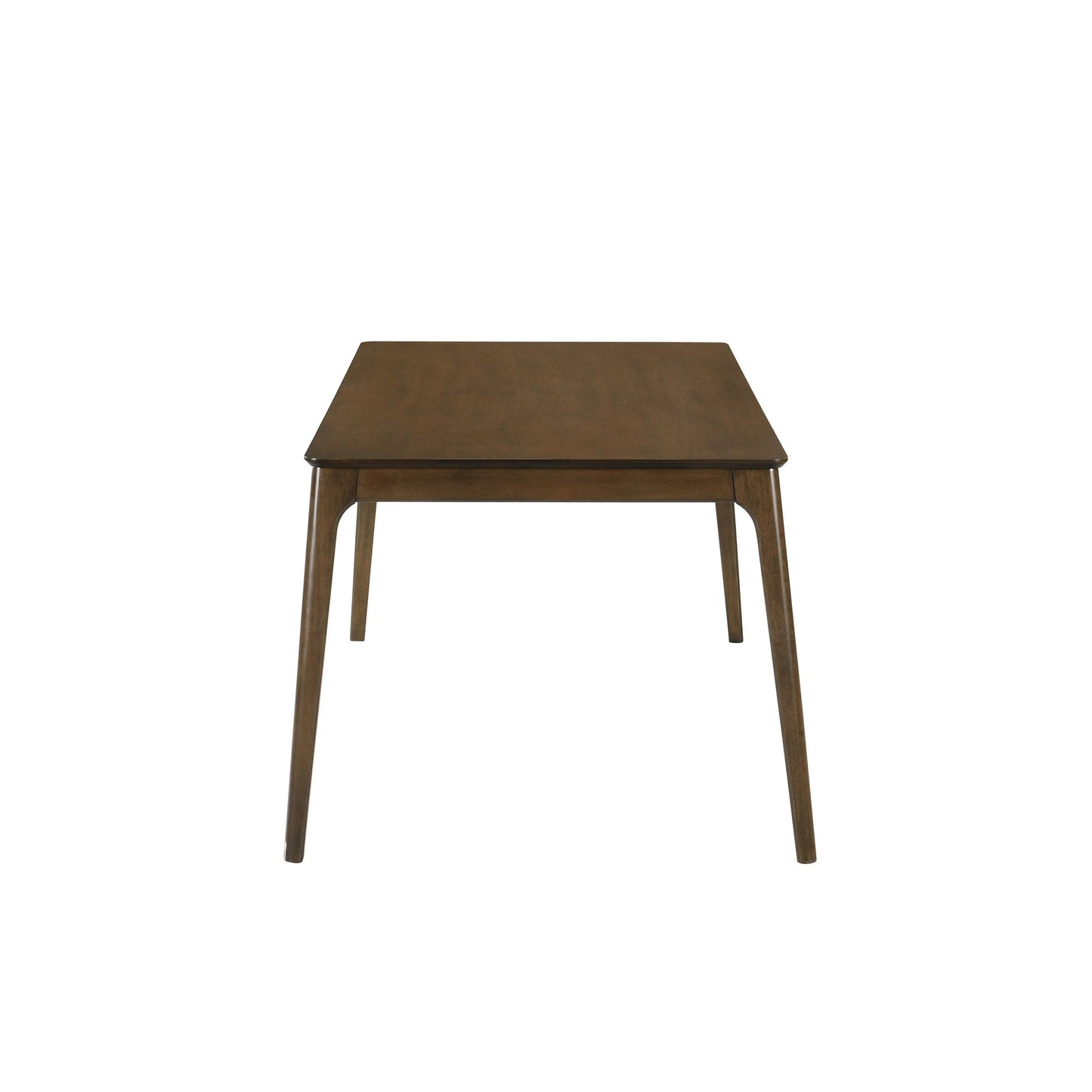 Benzara BM288004 Nick 66" Modern Dining Table With Walnut Brown Finish, Rubberwood, and Angled Legs