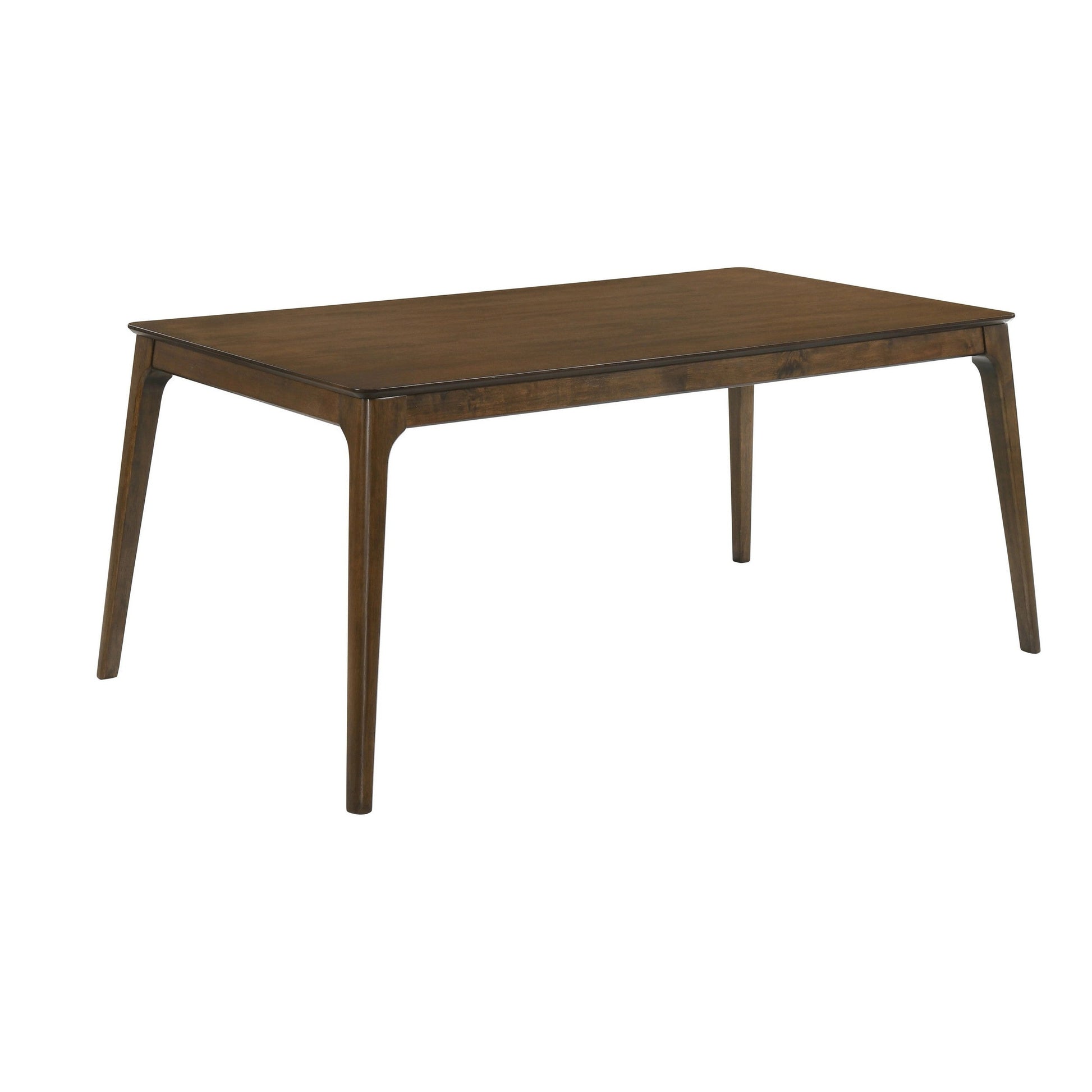 Benzara BM288004 Nick 66" Modern Dining Table With Walnut Brown Finish, Rubberwood, and Angled Legs