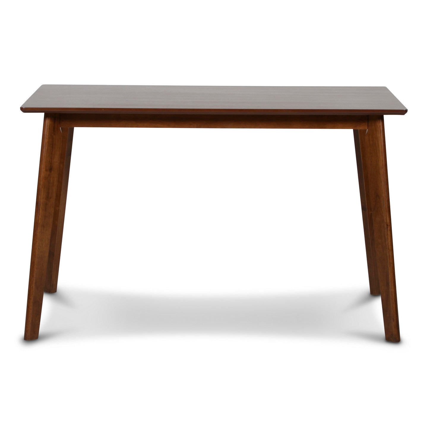 Benzara BM288006 Bev 47" Modern Dining Table With Dark Walnut Brown Finish and Sleek Rubberwood Frame